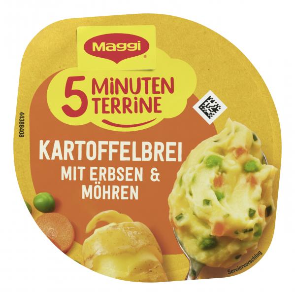 Maggi 5 Minuten Terrine Kartoffelbrei mit Erbsen & Möhren