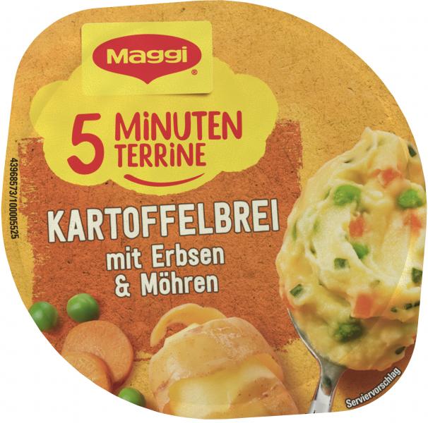 Maggi 5 Minuten Terrine Kartoffelbrei mit Erbsen & Möhren