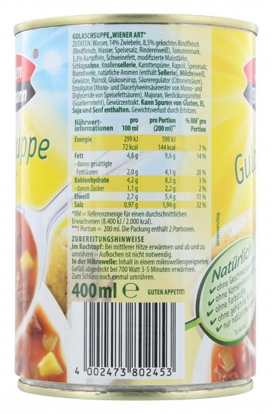 Sonnen Bassermann Gulaschsuppe