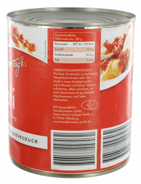 Jeden Tag Ravioli in Bolognesesauce