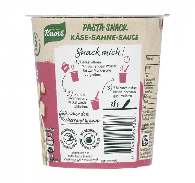 Knorr Pasta Snack Käse-Sahne-Sauce