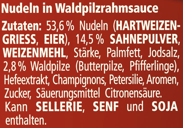 Maggi 5 Minuten Terrine Nudeln in Waldpilzrahmsauce