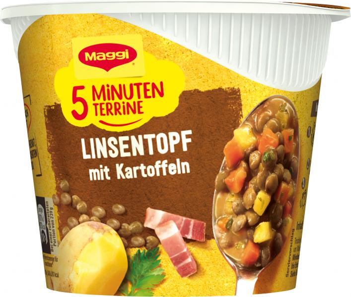 Maggi 5 Minuten Terrine Linsentopf mit Kartoffeln
