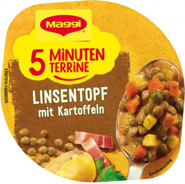 Maggi 5 Minuten Terrine Linsentopf mit Kartoffeln
