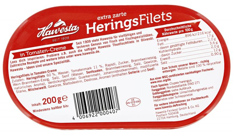 Hawesta Heringsfilets in Tomaten-Creme