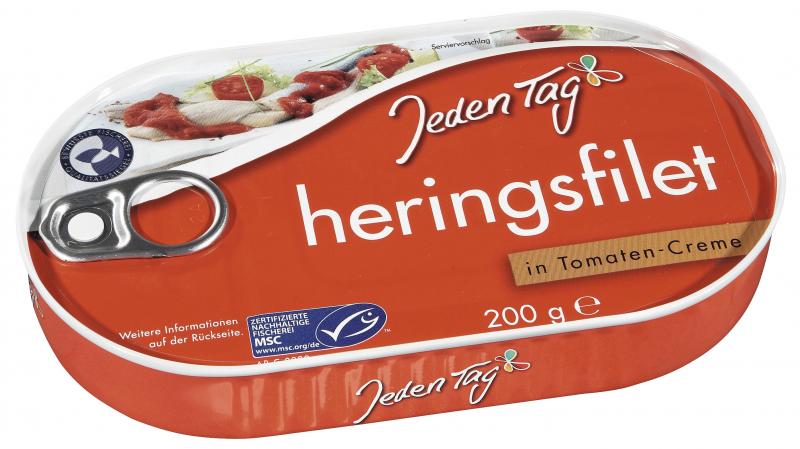 Jeden Tag Heringsfilet in Tomaten-Creme