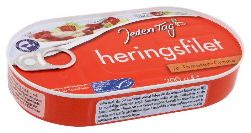 Jeden Tag Heringsfilet in Tomaten-Creme
