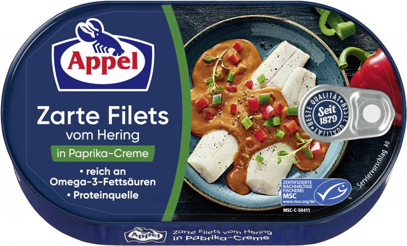 Appel Zarte Filets vom Hering in Paprika-Creme