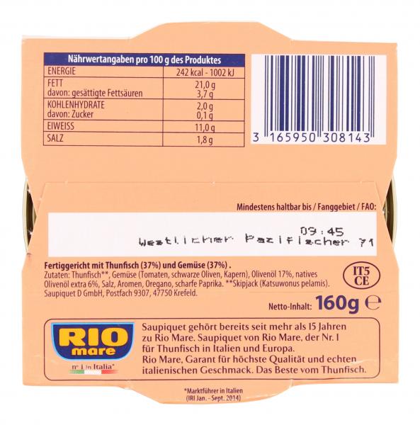 Saupiquet Rio Mare Thunfisch per Pasta Puttanesca