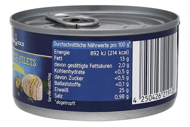 Küstengold Thunfisch-Filets mit Olivenöl