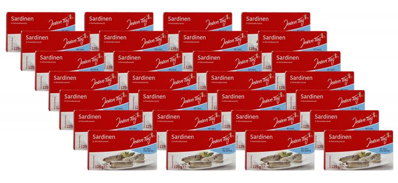 Jeden Tag Sardinen in Sonnenblumenöl