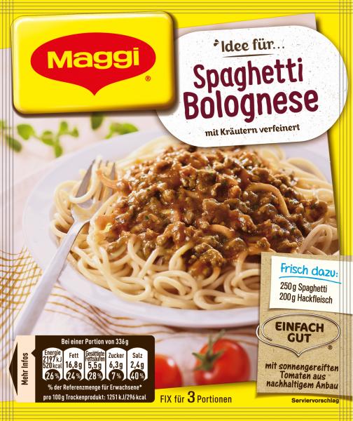 Maggi Fix für Spaghetti Bolognese 