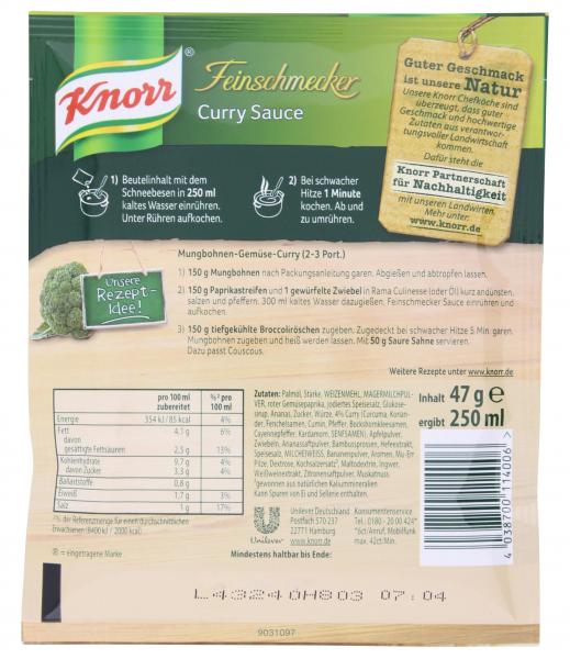 Knorr Feinschmecker Curry Sauce