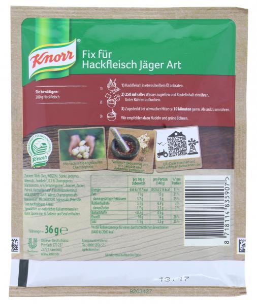 Knorr Fix Hackfleisch Jäger Art