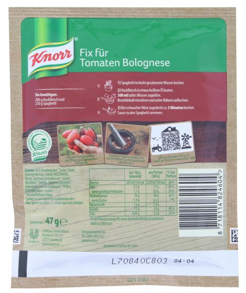 Knorr Fix Tomaten Bolognese