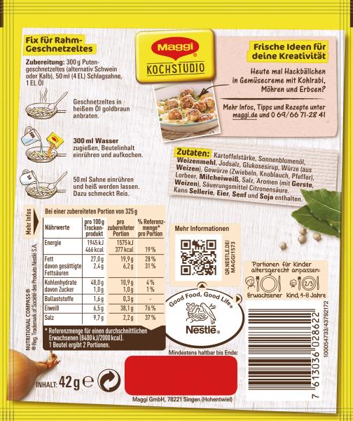 Maggi Idee für Rahm Geschnetzeltes