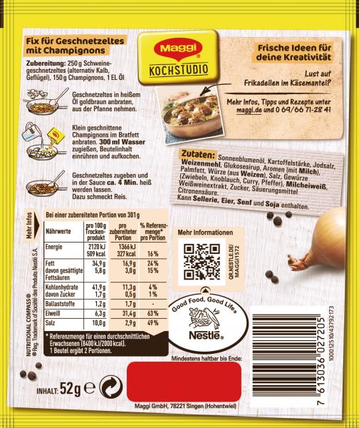 Maggi fix & frisch Geschnetzeltes Zürcher Art