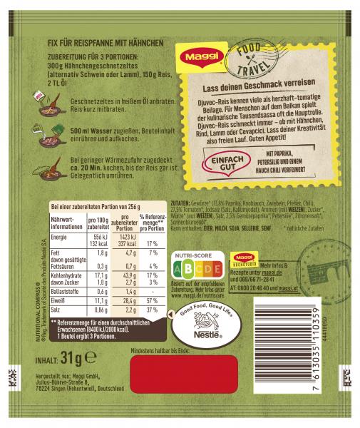 Maggi Fix für Reispfanne Djuvec Art