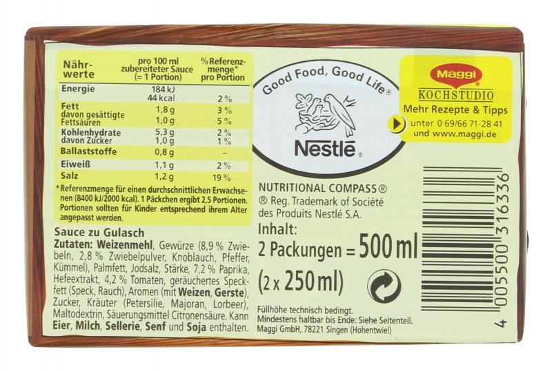 Maggi Sauce zu Gulasch Pack
