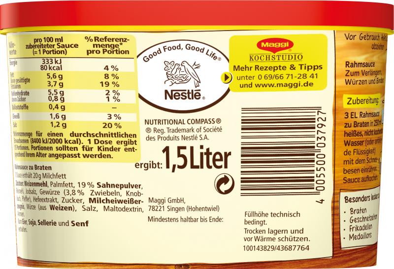 Maggi Rahm-Sauce zu Braten