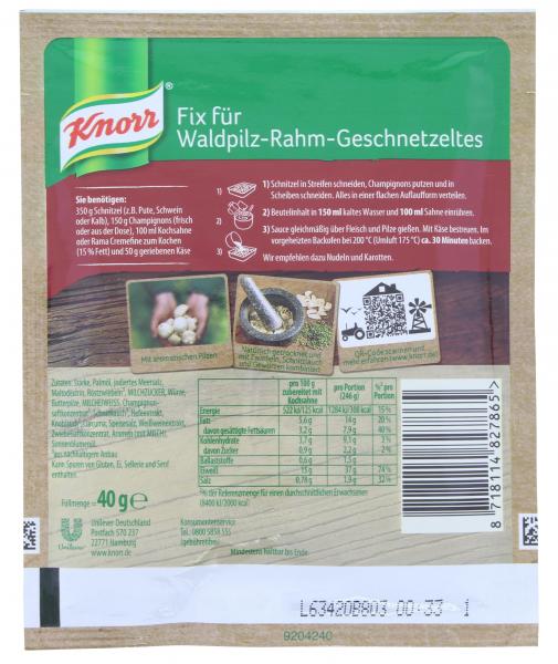 Knorr Fix Waldpilz-Rahm Geschnetzeltes