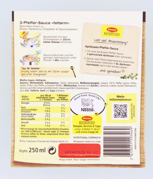 Maggi Für Genießer 3-Pfeffer Sauce fettarm