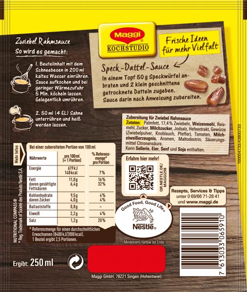 Maggi Für Genießer Zwiebel Rahmsauce