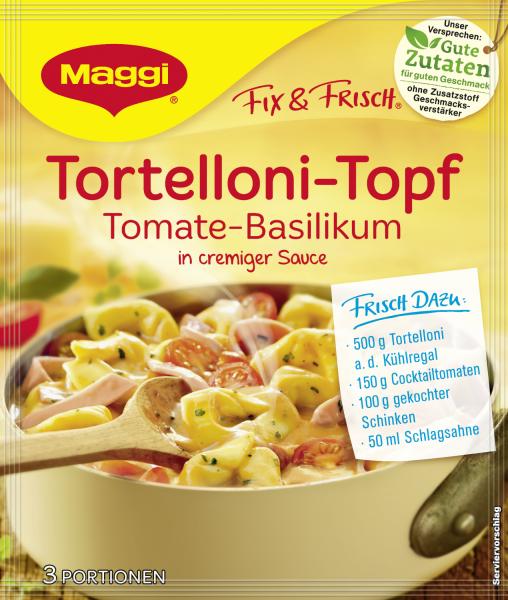 Maggi fix & frisch Tortelloni-Topf Tomate-Basilikum