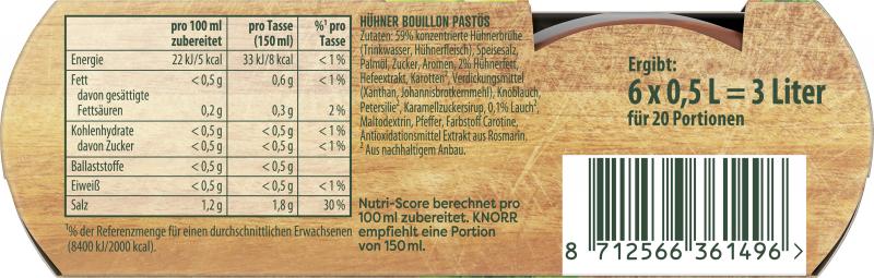 Knorr Bouillon Pur Huhn