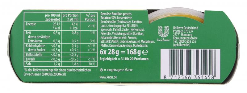 Knorr Bouillon Pur Gemüse