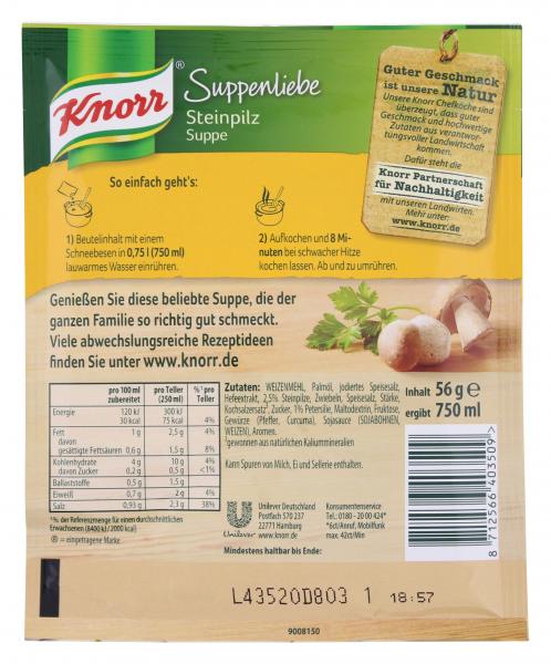 Knorr Suppenliebe Steinpilz Suppe