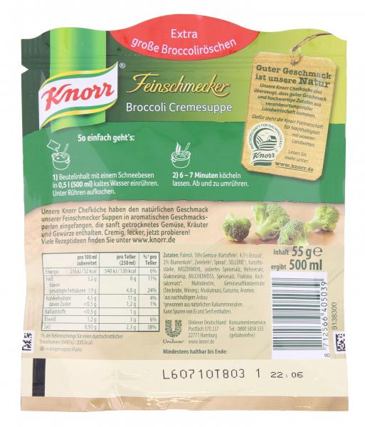 Knorr Feinschmecker Broccoli Cremesuppe