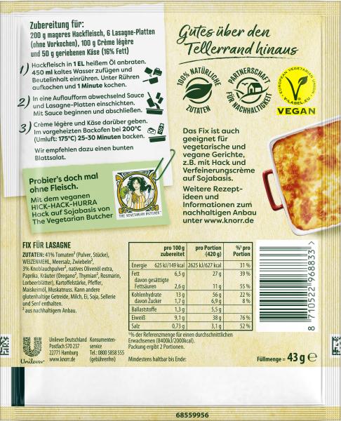 Knorr Natürlich Lecker! Lasagne