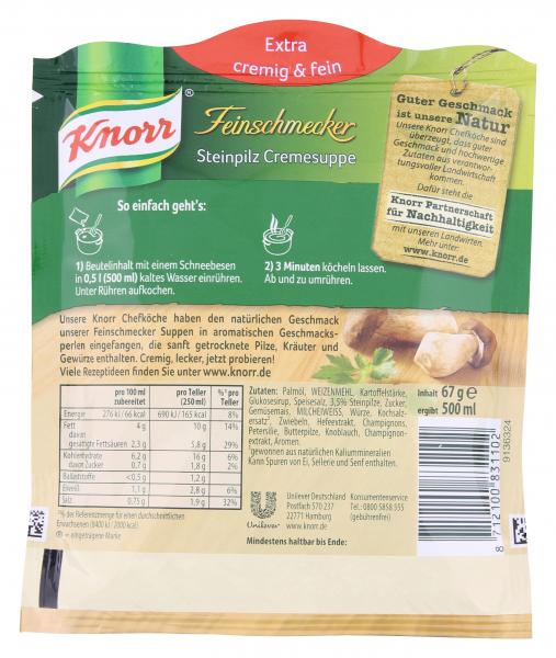 Knorr Feinschmecker Steinpilz Cremesuppe