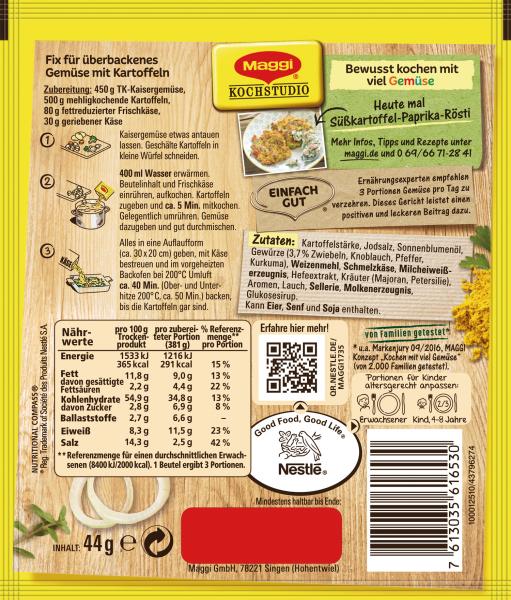 Maggi So lecker & bewusst Bunter Gemüse Auflauf mit Kartoffeln