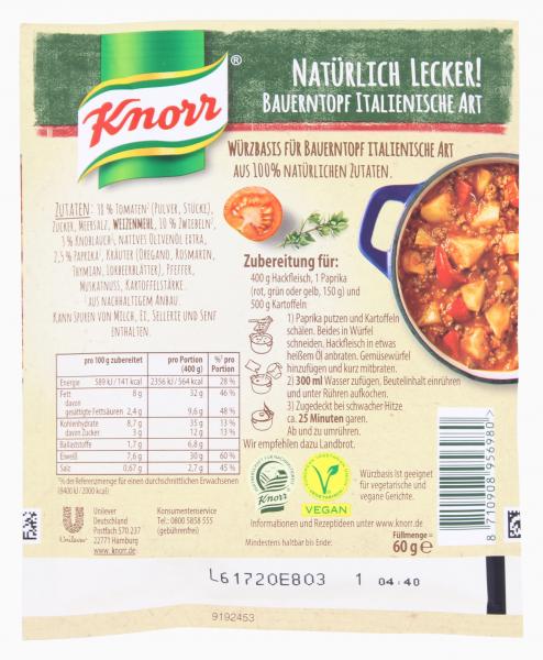 Knorr Natürlich Lecker! Bauerntopf Italienische Art