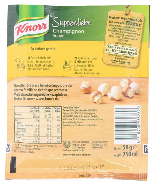 Knorr Suppenliebe Champignon Suppe