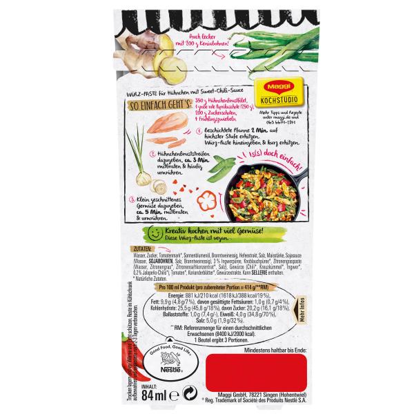 Maggi Würz-Paste für Zuckerschoten Sweet Chili Chicken