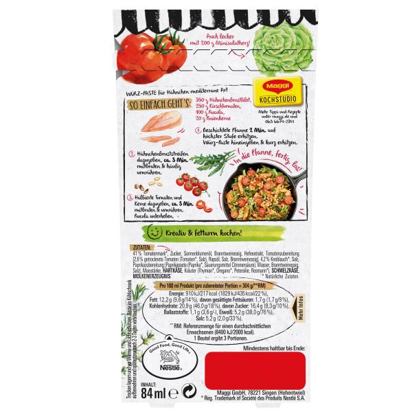 Maggi Würz-Paste zum Braten für Rucola Tomaten Hähnchen