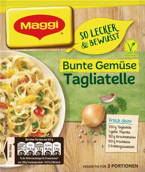 Maggi So lecker & bewusst Bunte Gemüse Tagliatelle