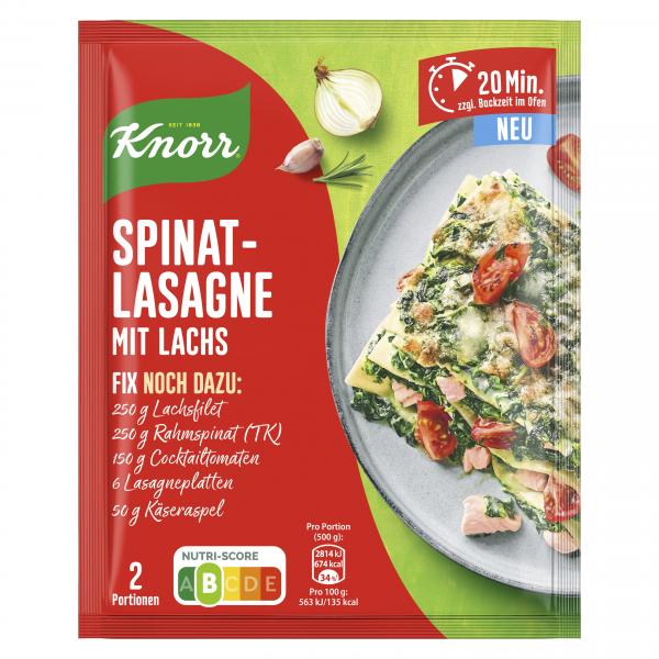Knorr Fix Spinat Lachs Lasagne