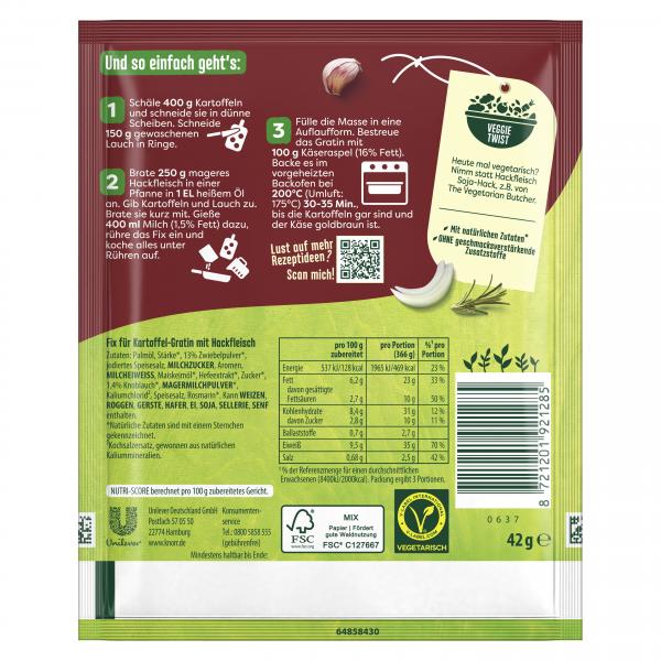 Knorr Fix Kartoffelgratin mit Hackfleisch