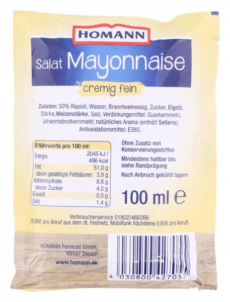Homann Salat Mayonnaise cremig fein