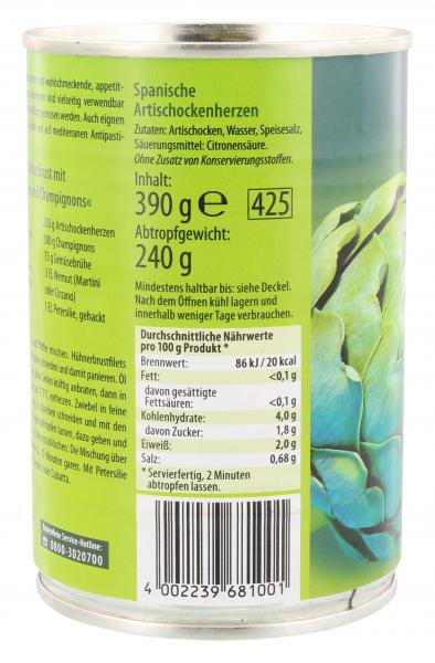 Feinkost Dittmann Spanische Artischockenherzen natur mild würzig