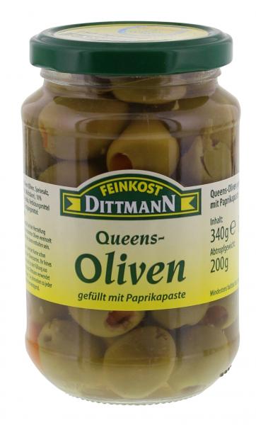 Feinkost Dittmann Grüne Queens Oliven gefüllt mit Paprikapaste
