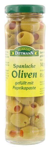 Feinkost Dittmann Spanische grüne Oliven gefüllt mit Paprikapaste