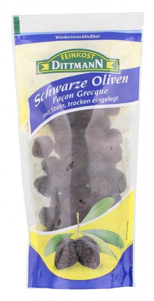 Feinkost Dittmann Schwarze Oliven mit Stein trocken eingelegt