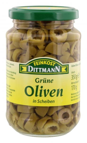 Feinkost Dittmann Grüne Oliven in Scheiben