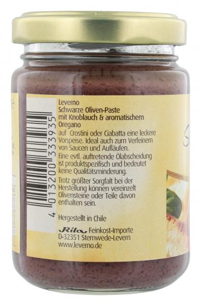 Leverno Schwarze Olivenpaste Knoblauch Oregano
