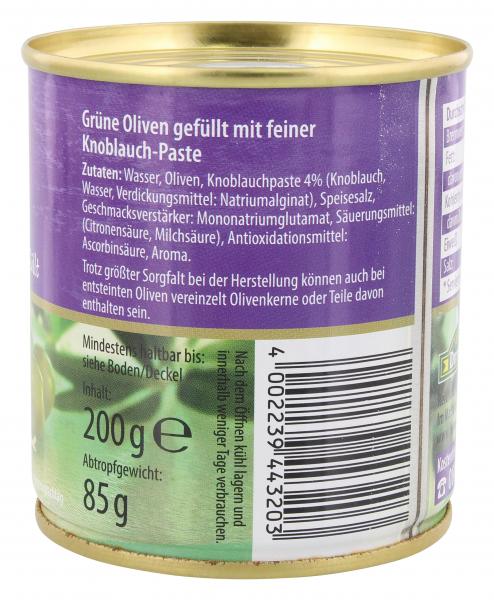 Feinkost Dittmann Spanische grüne Oliven mit Knoblauch-Creme